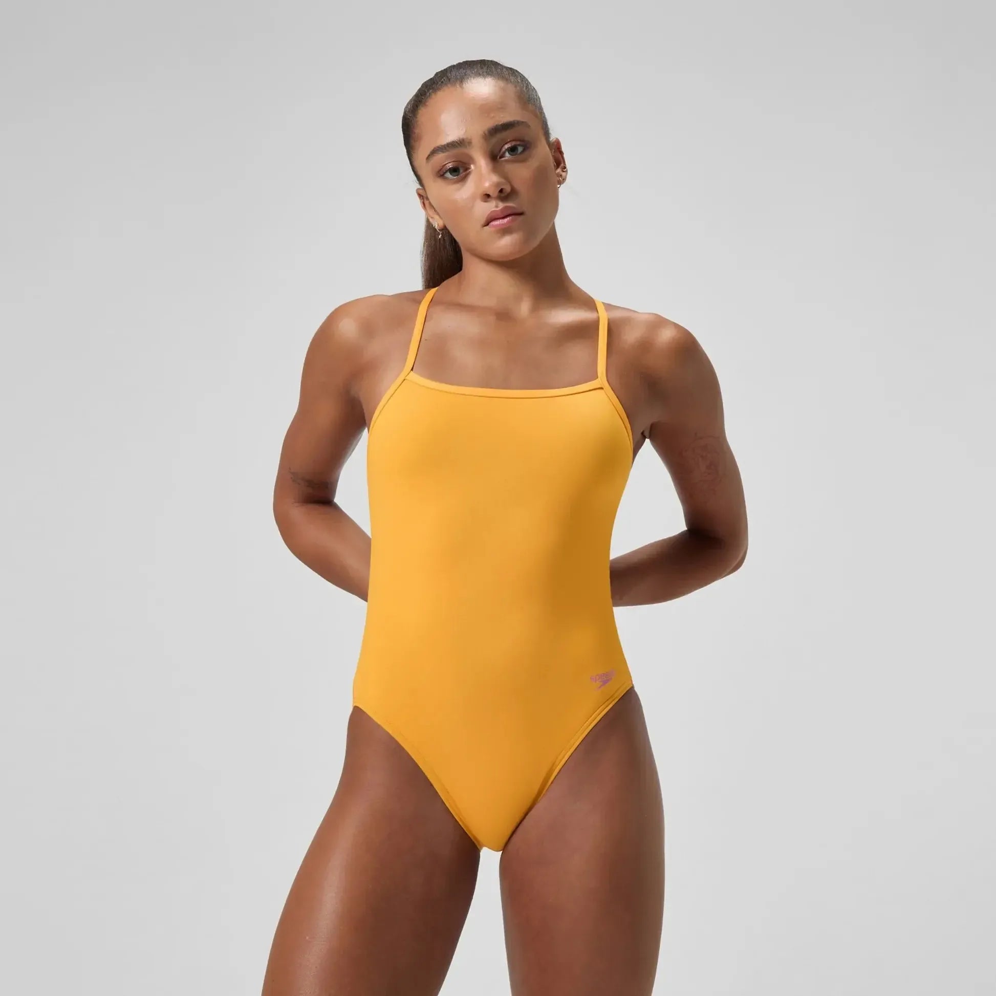 Speedo Women's Solid V-Back One Piece