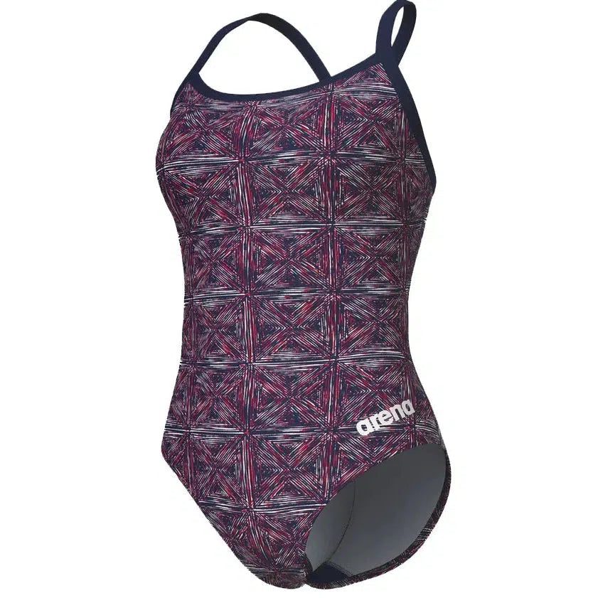 Arena Women's Abstract Tiles Light Drop Back One Piece