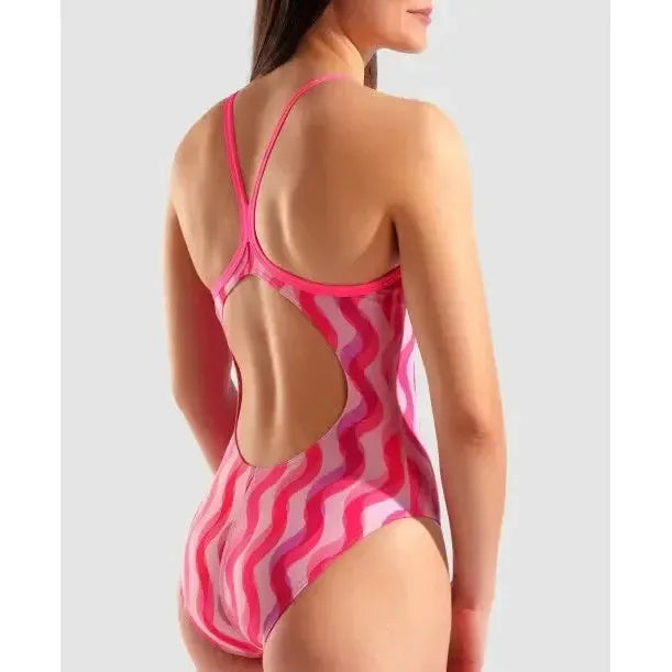 Arena Women's Ripple Print Light Drop Back One Piece