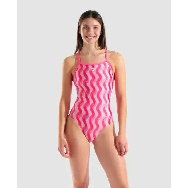 Arena Women's Ripple Print Light Drop Back One Piece