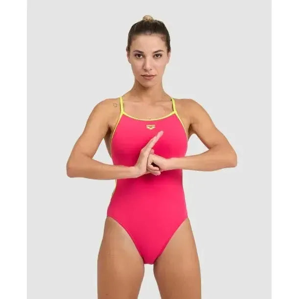 Arena Women's Swimsuit Lace Back Solid One Piece