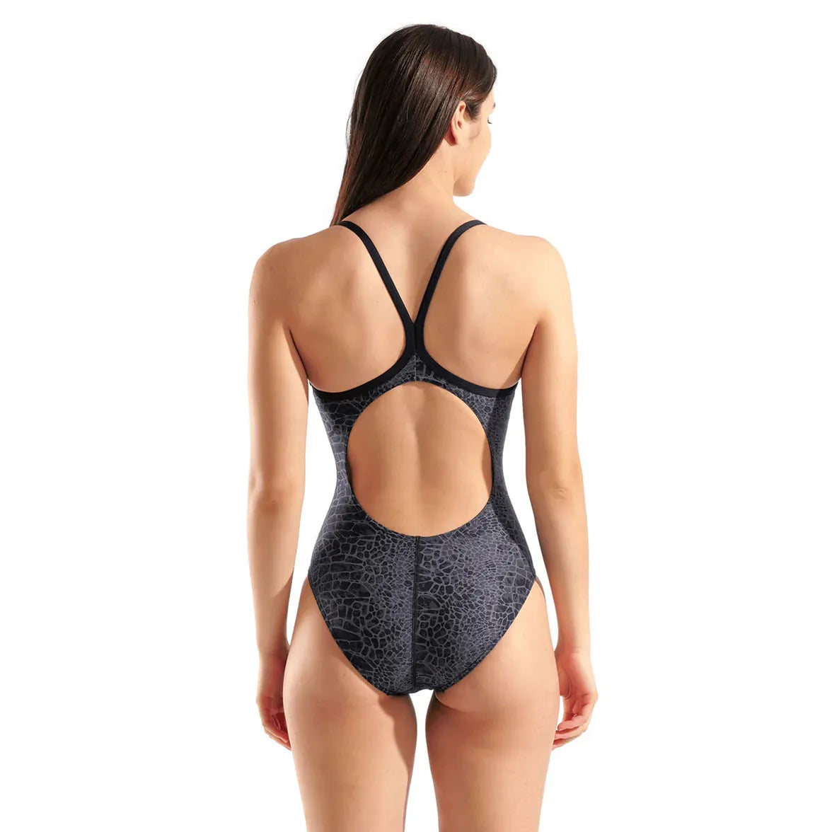Berkner Arena Snakeskin Light Drop Back One Piece w/ Logo