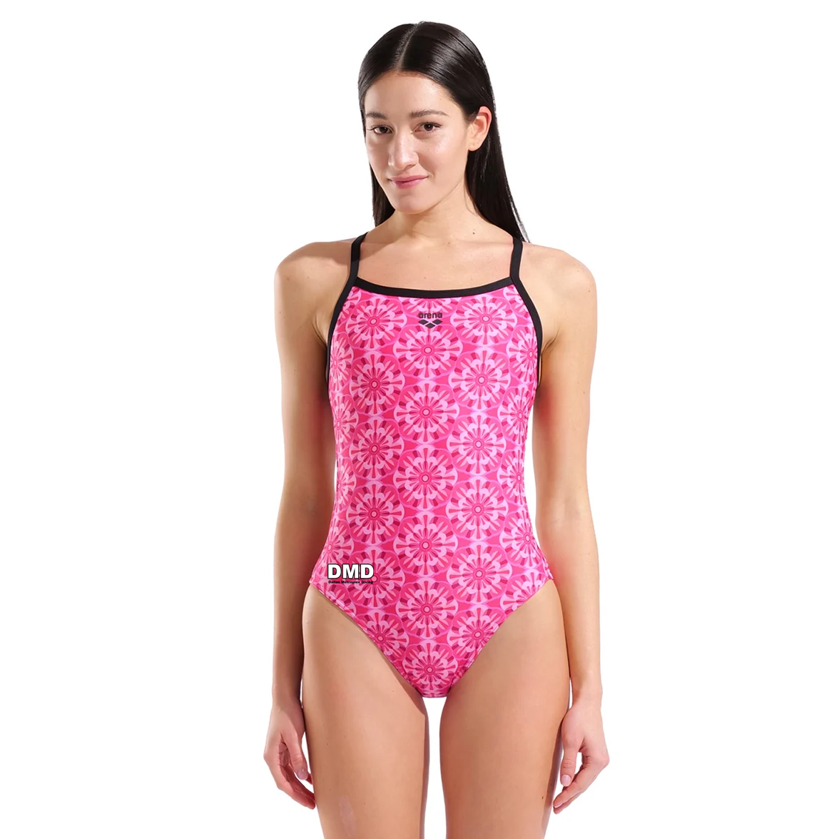 Dallas Metroplex Diving Floral Challenge Back Swimsuit w/ Embroidered Logo