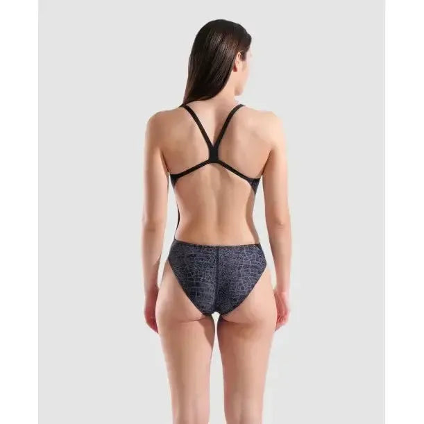 NAC Arena Women's Snakeskin Challenge Back One Piece w/ Logo