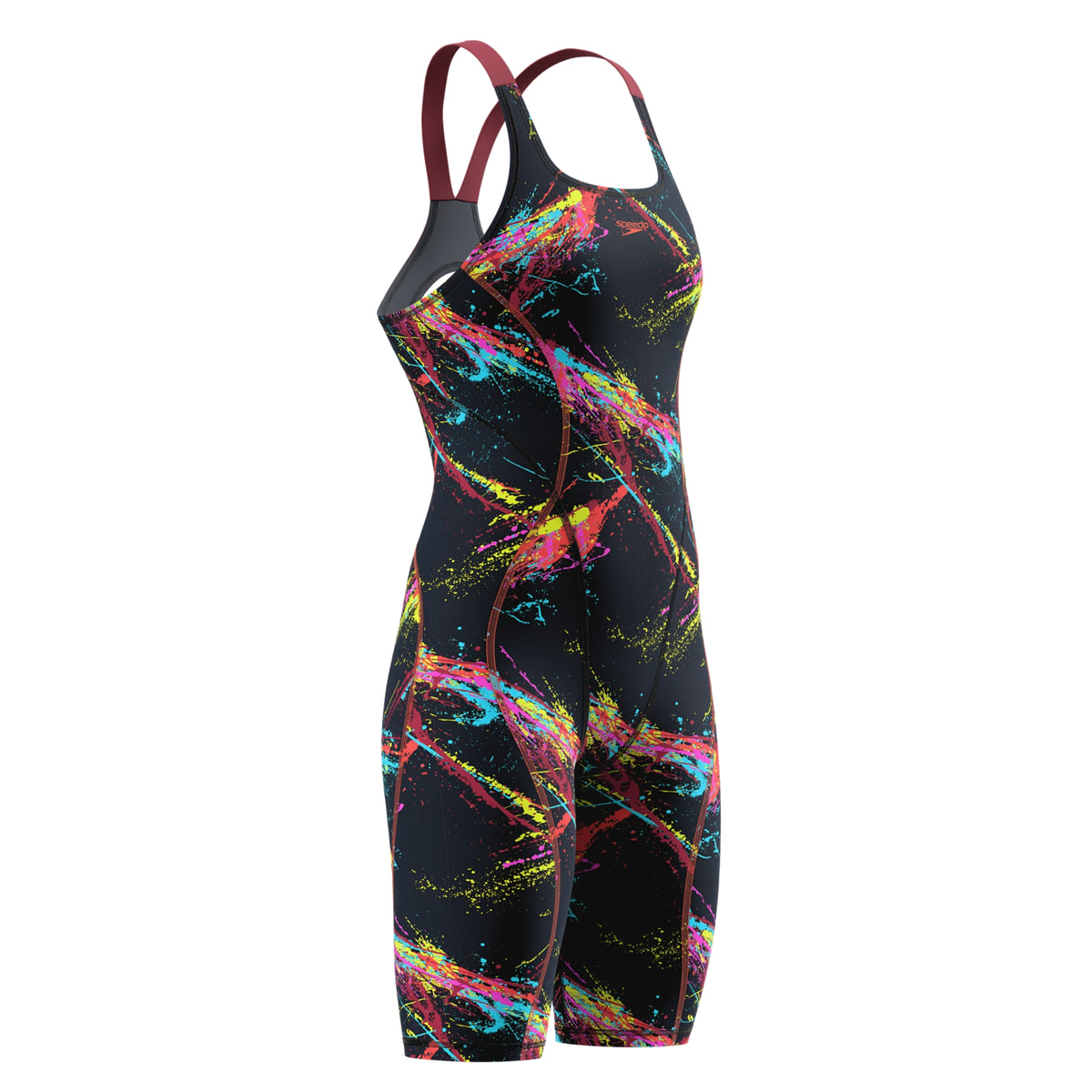 Speedo Women's Hyperspark Printed Open Back Kneeskin Tech Suit