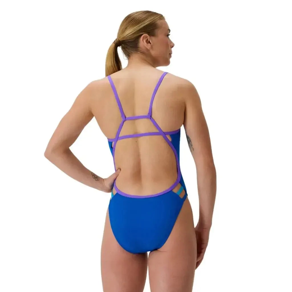 Speedo Women's Solid Tri Back One Piece