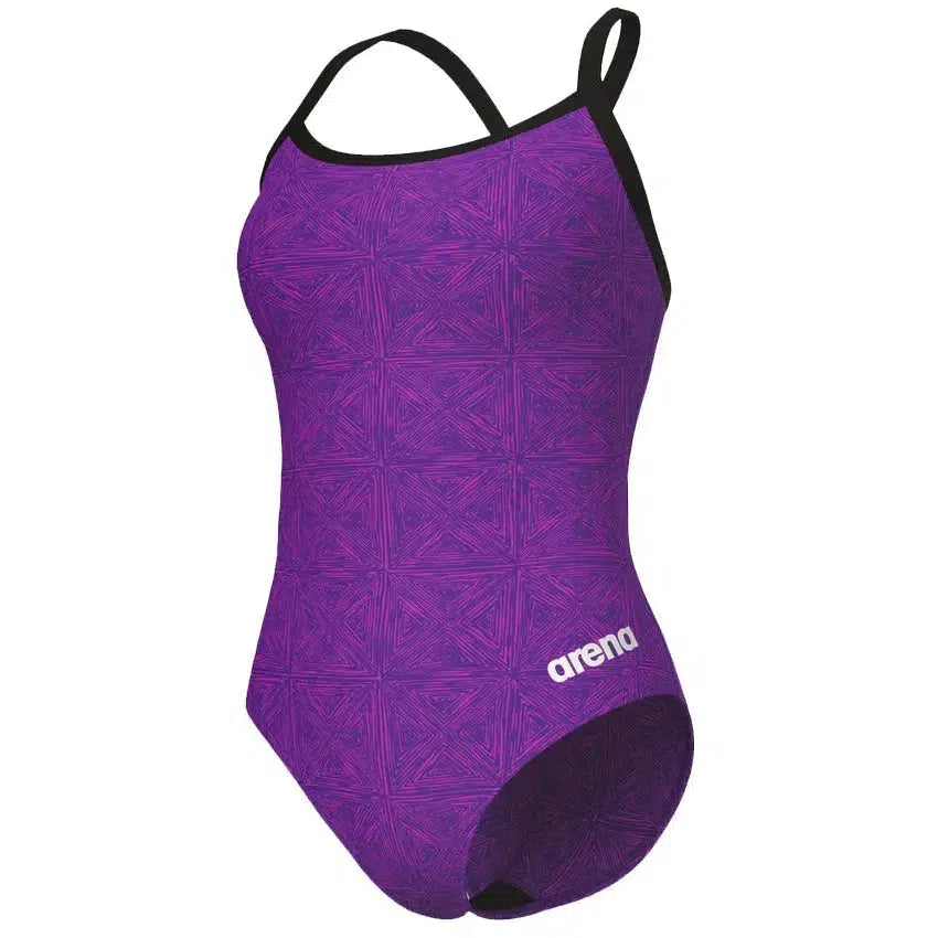 Arena Women's Abstract Tiles Light Drop Back One Piece