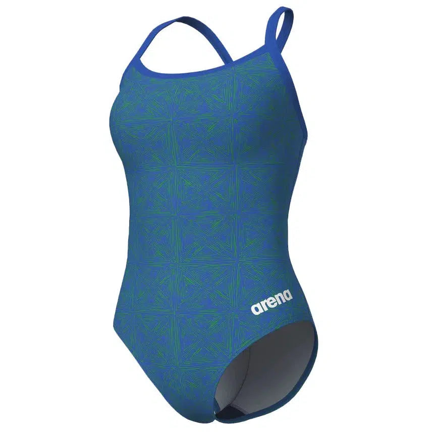 Arena Women's Abstract Tiles Light Drop Back One Piece
