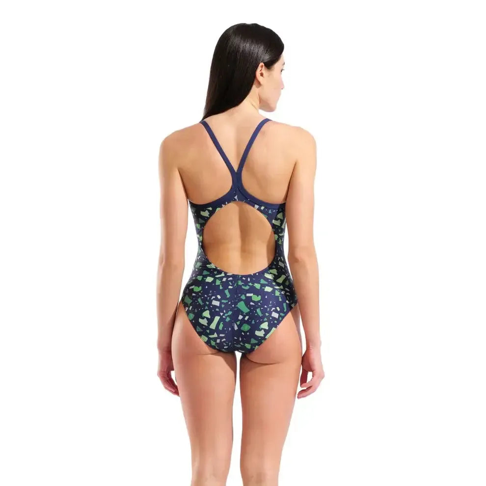Arena Women's Confetti Light Drop Back One Piece | Blue Green