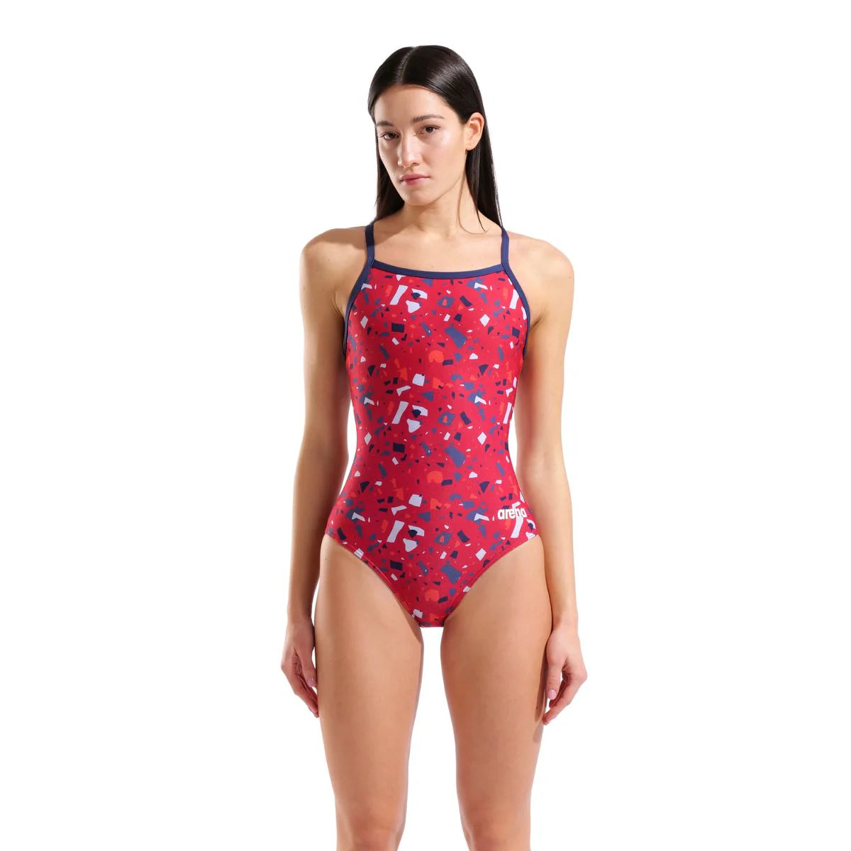 Arena Women's Confetti Light Drop Back One Piece | Red, Blue