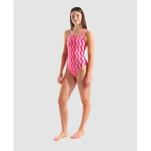 Arena Women's Ripple Print Light Drop Back One Piece