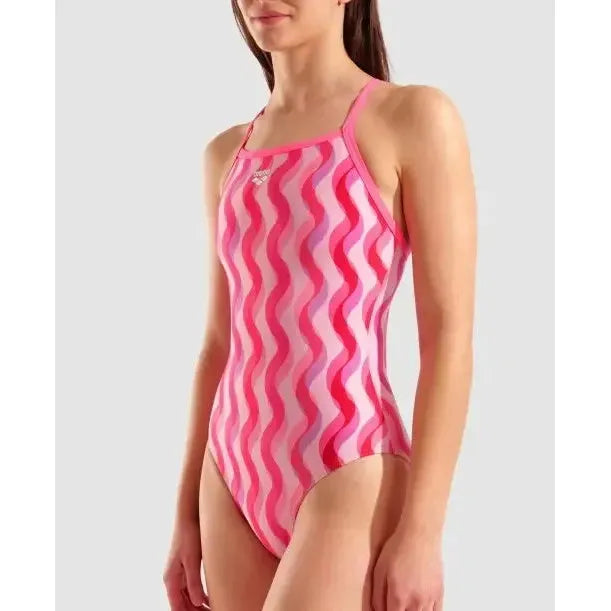 Arena Women's Ripple Print Light Drop Back One Piece