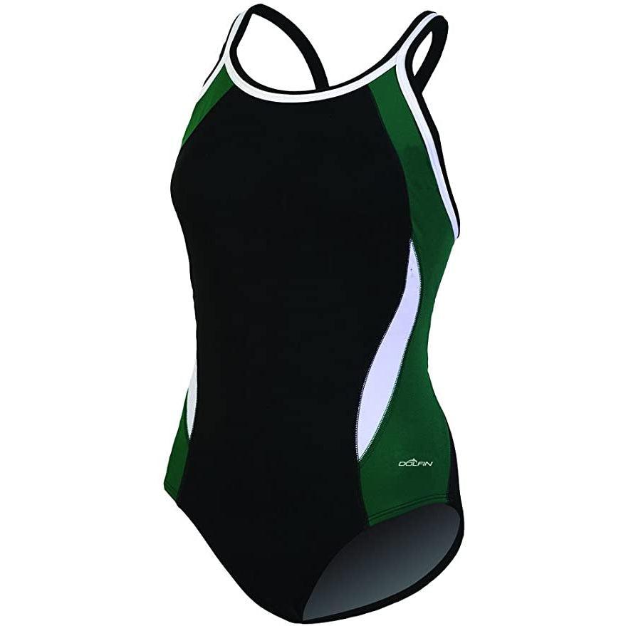 Dolfin Women's Color Block DBX Back One Piece Black/Green