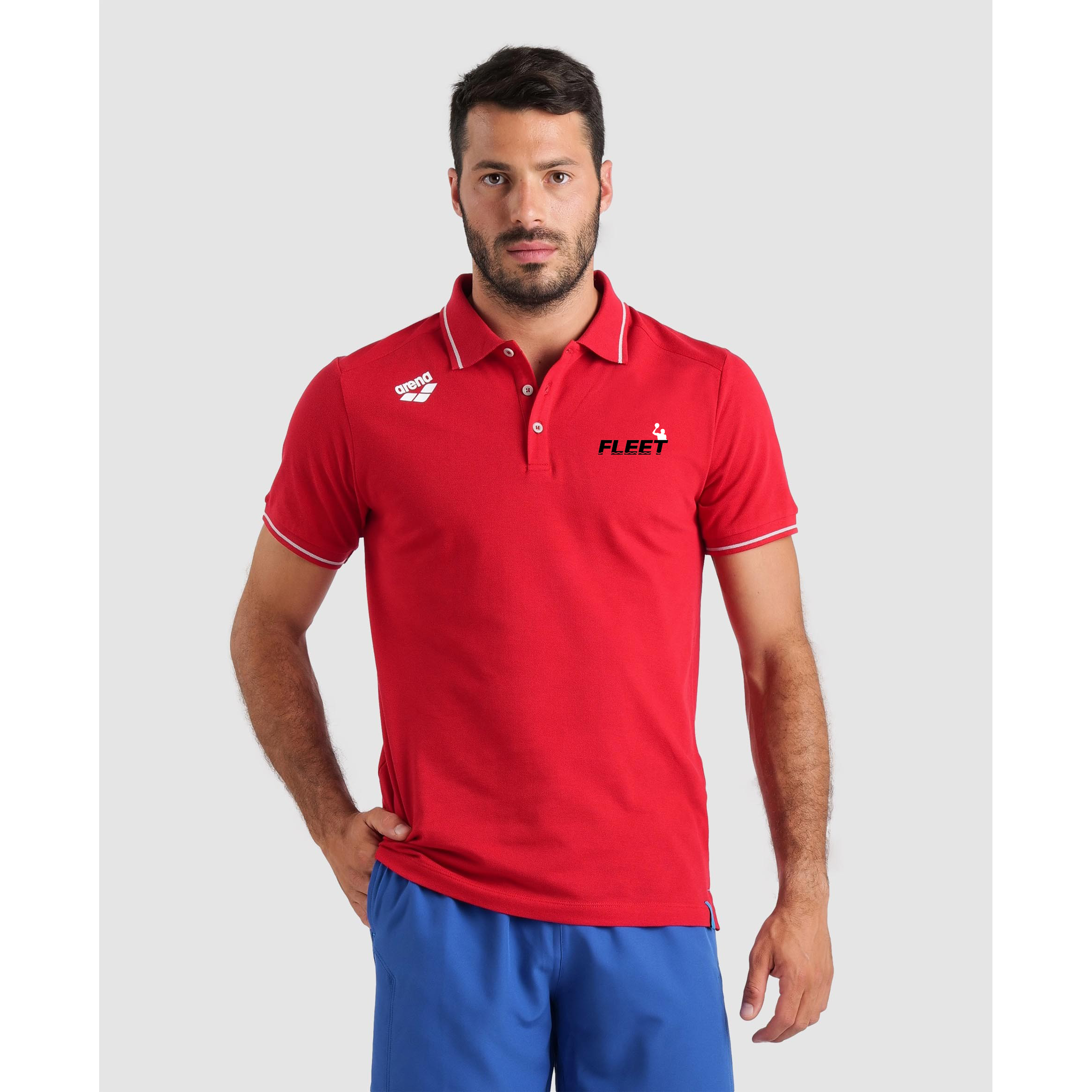 FLEET Water Polo Arena Team Solid Polo Shirt w/ Embroidered Logo