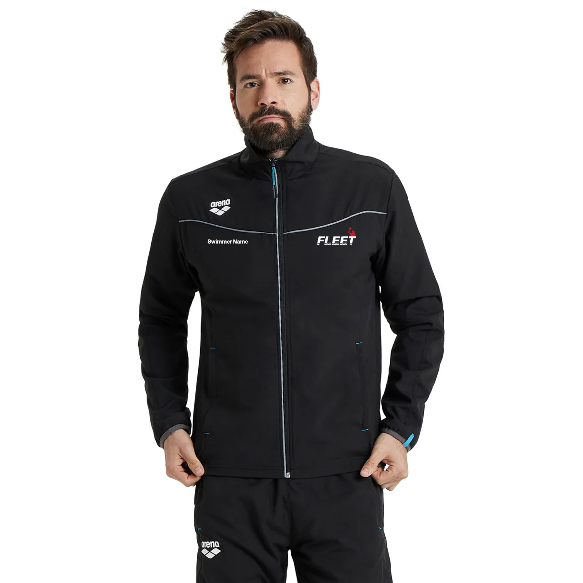 FLEET Water Polo Arena Team Sports Panel Jacket w/ Embroidered Logo