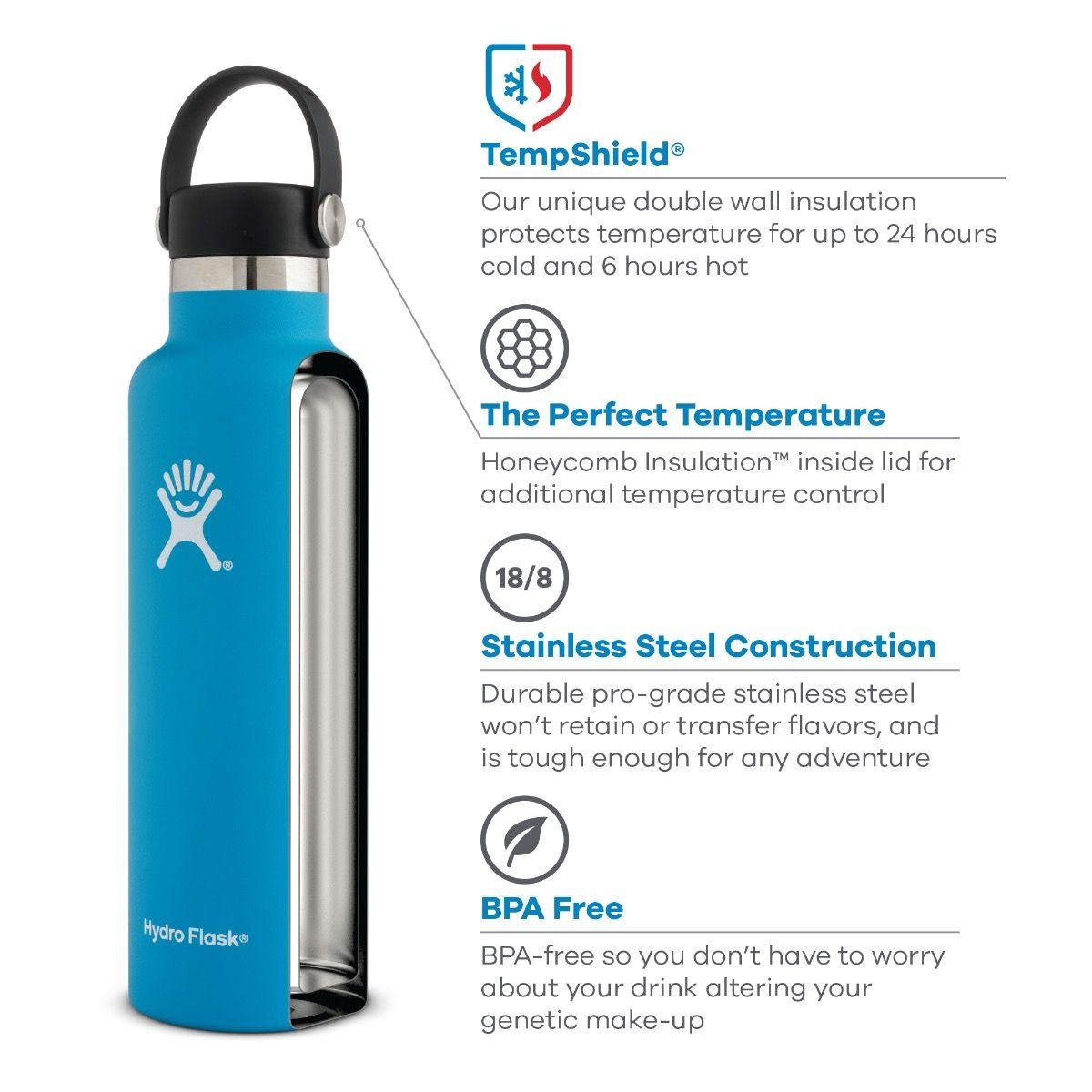 Hydro Flask Standard Mouth Bottle w/ Sport Cap - 21 Oz