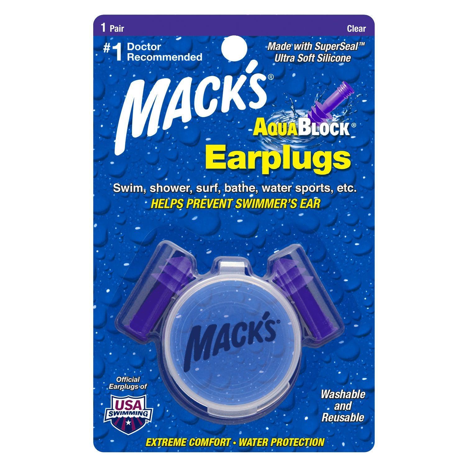 Mack's Aqua Block Silicone Earplugs w/ Case