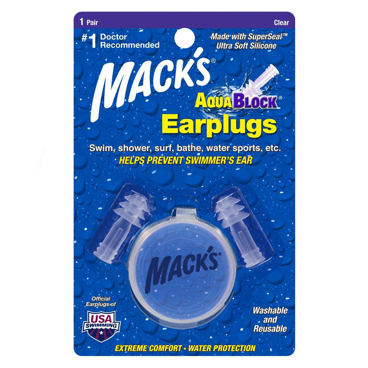 Mack's Aqua Block Silicone Earplugs w/ Case