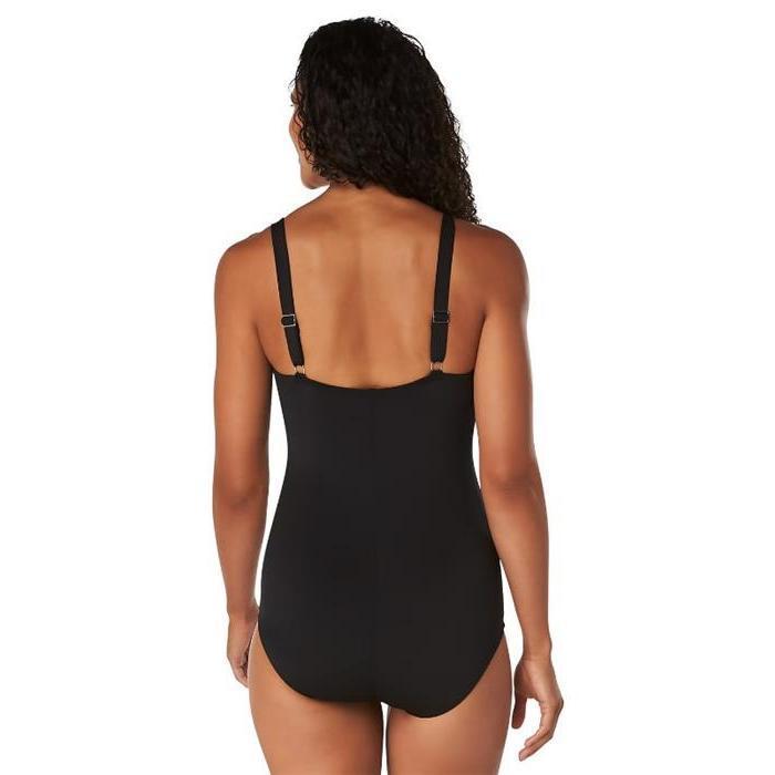 Speedo Women's Adjustable Solid Shirred One Piece