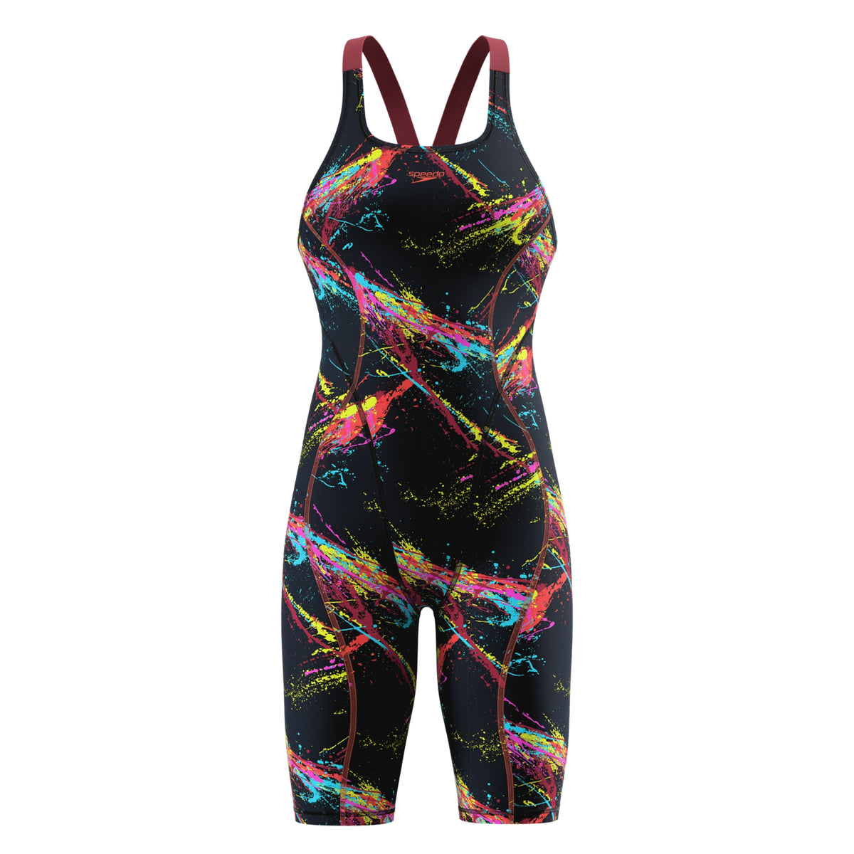 Speedo Women's Hyperspark Printed Open Back Kneeskin Tech Suit