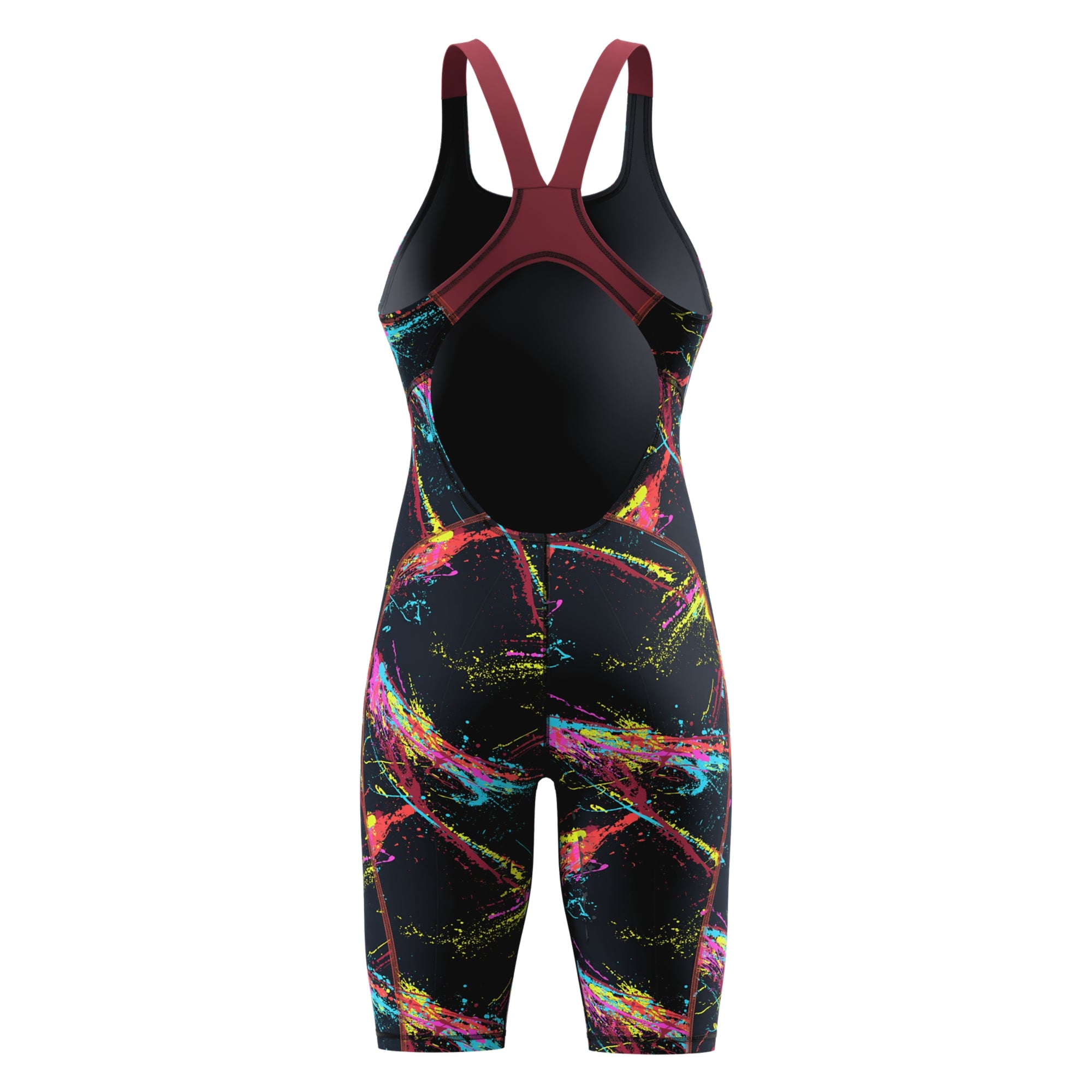 Speedo Women's Hyperspark Printed Open Back Kneeskin Tech Suit