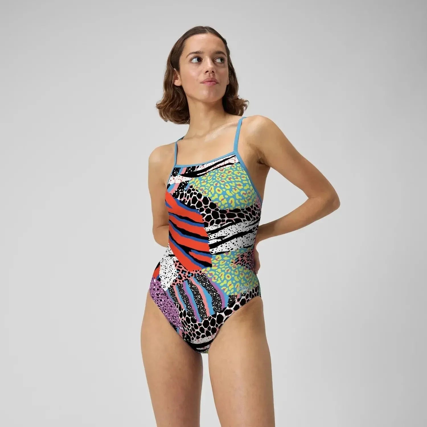 Speedo Women's Printed Tri Back Overdrive One Piece
