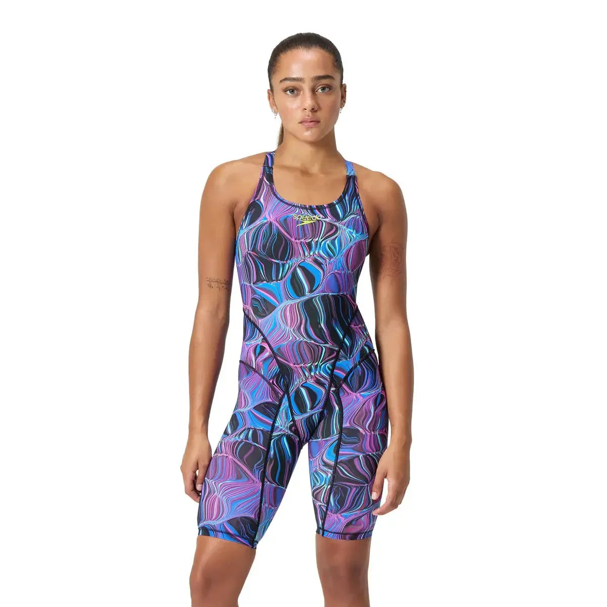 Speedo Women's Printed Vanquisher Kneeskin One Piece Tech Suit