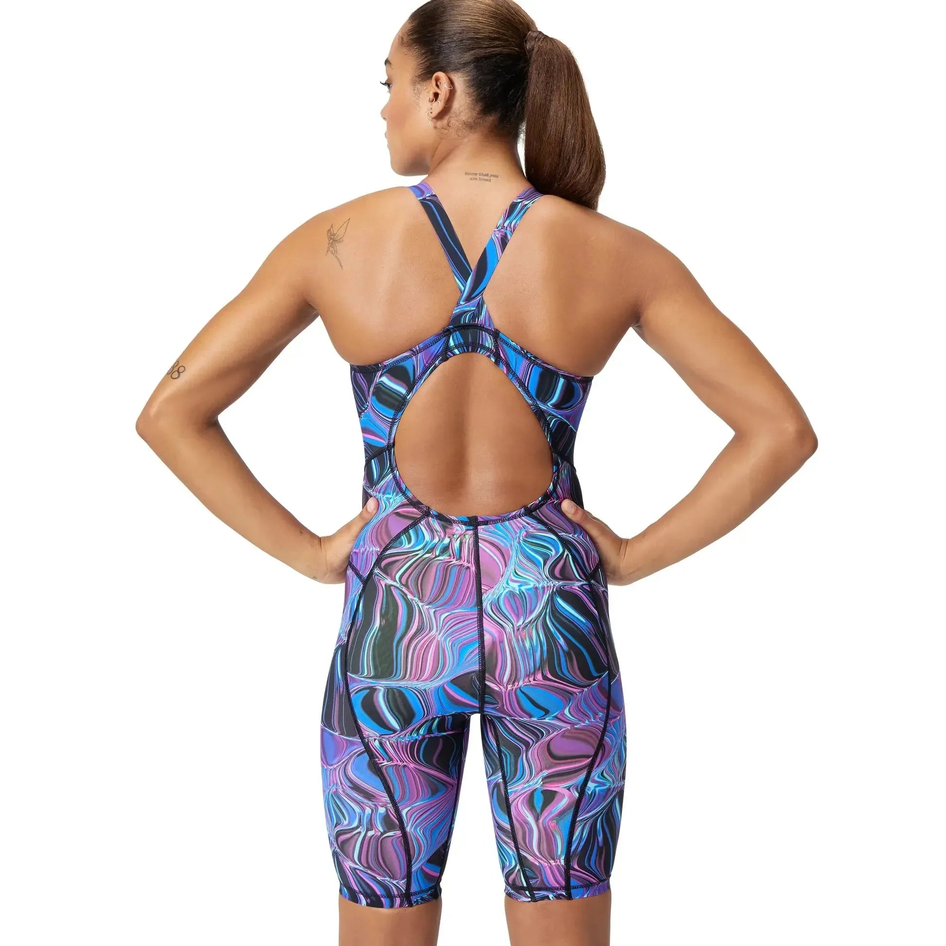 Speedo Women's Printed Vanquisher Kneeskin One Piece Tech Suit