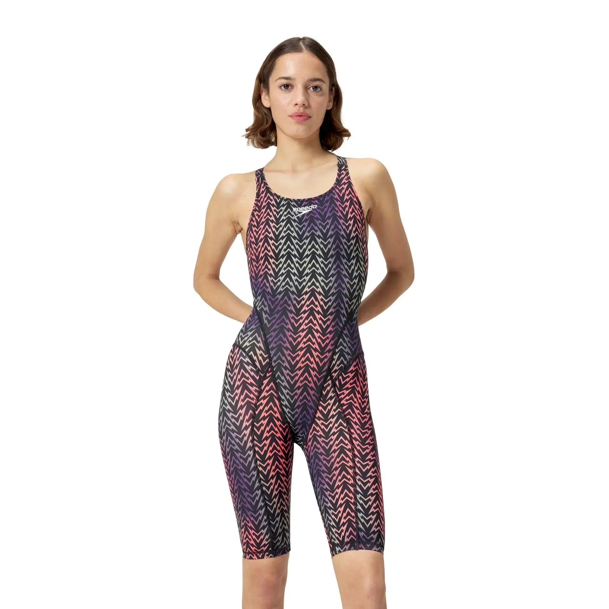 Speedo Women's Printed Vanquisher Kneeskin One Piece Tech Suit
