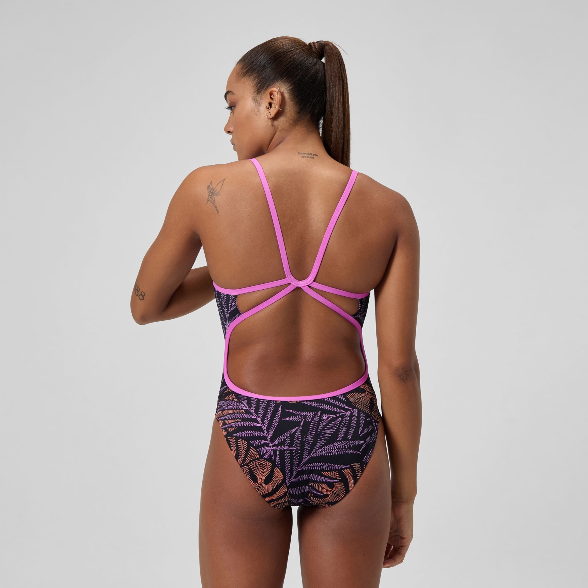 Speedo Women's Printed Web Back One Piece