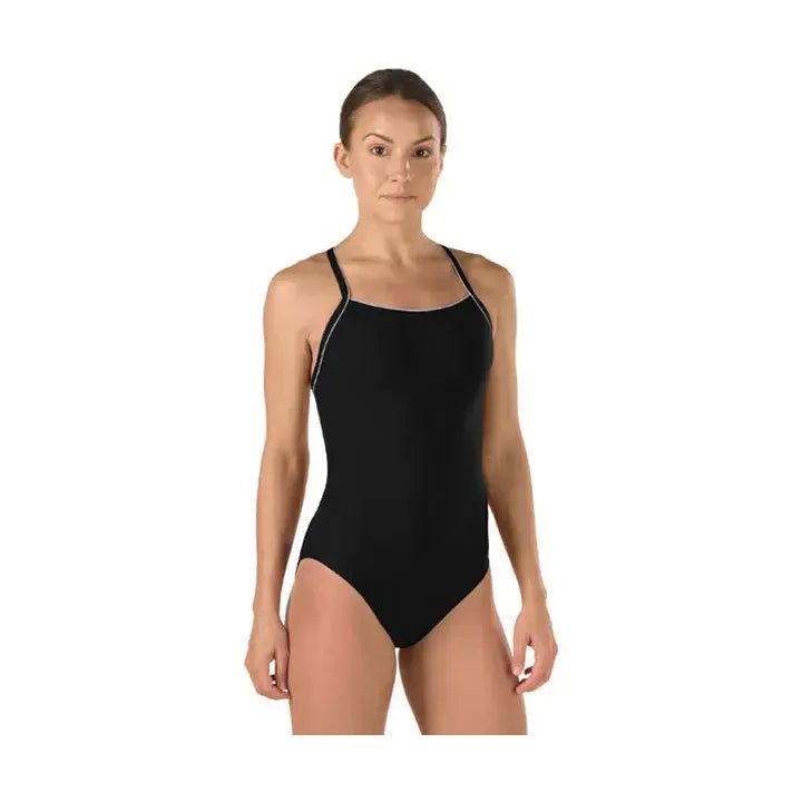 Speedo Women's Solid Endurance+ Thin Strap One Piece