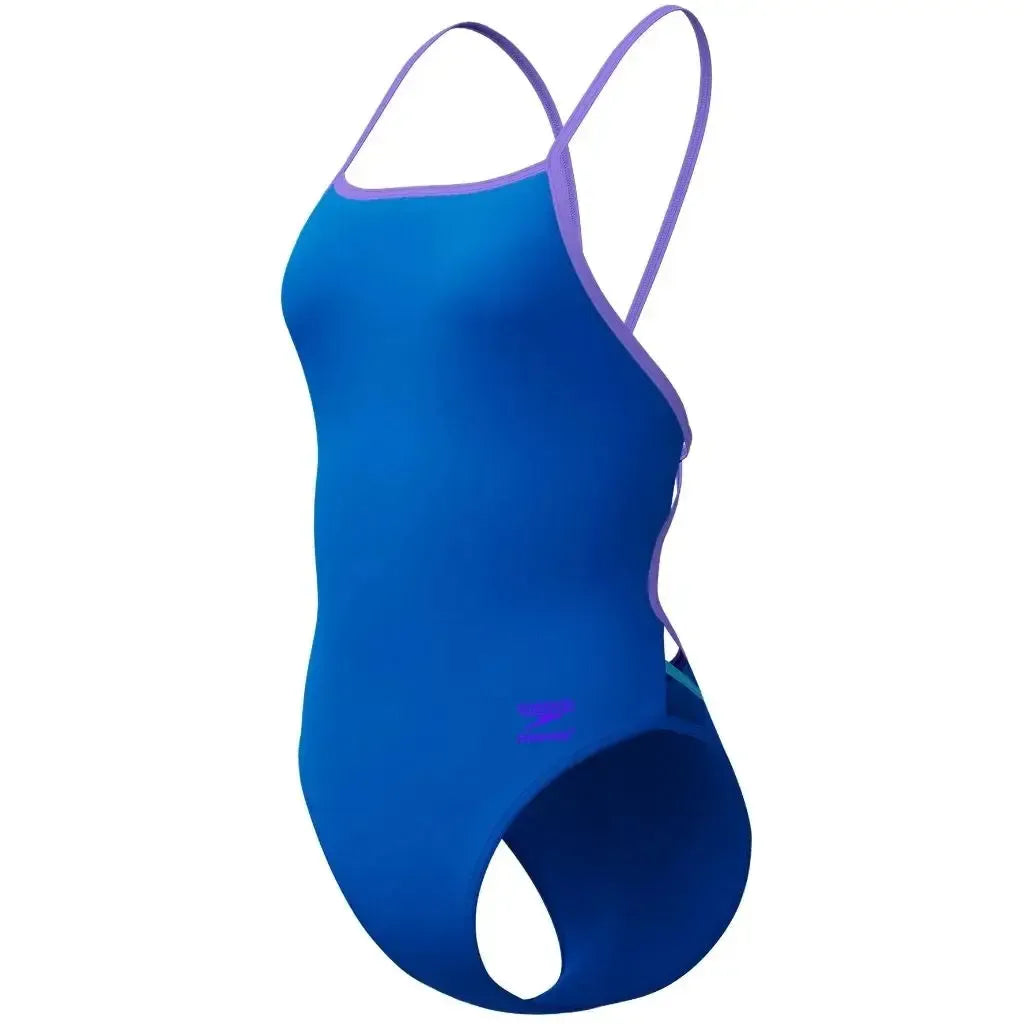 Speedo Women's Solid Tri Back One Piece