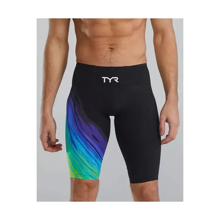 TYR Men's Venzo High Waist Jammer Tech Suit Vol Lime/Navy Size 24