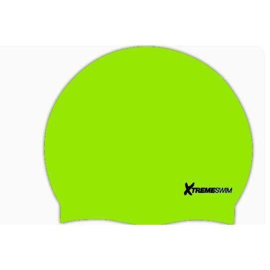 New Wave Swim Cap - Comfortable Silicone Swimming Cap (Fluo Green)
