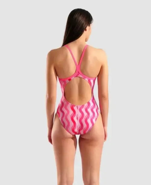 Arena Women's Ripple Print Light Drop Back One Piece