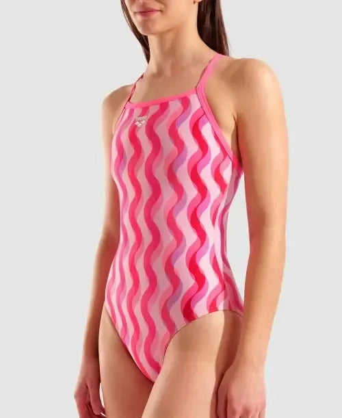 Arena Women's Ripple Print Light Drop Back One Piece