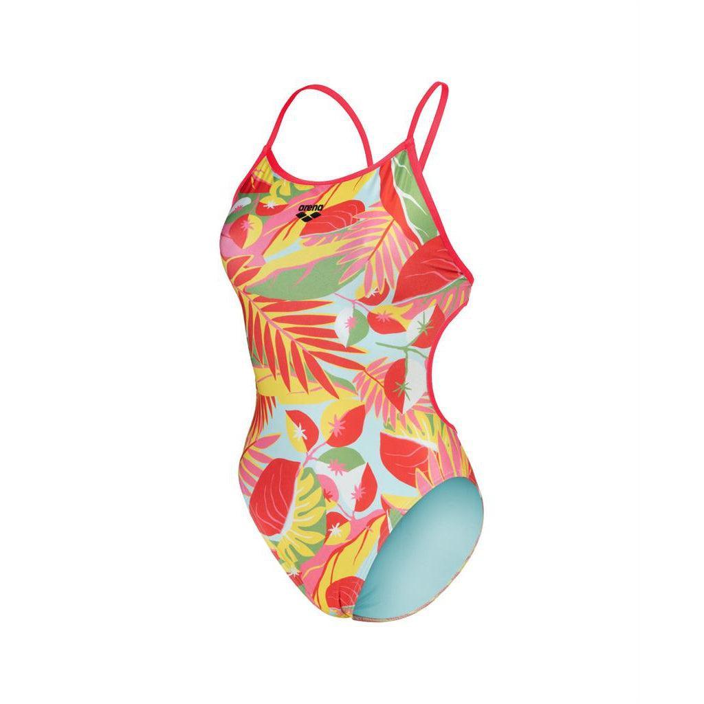 Arena DOUBLE CROSS BACK - Costume da bagno - black soft green multi/verde Arena DOUBLE CROSS BACK - Costume da bagno - black soft green multi/verde