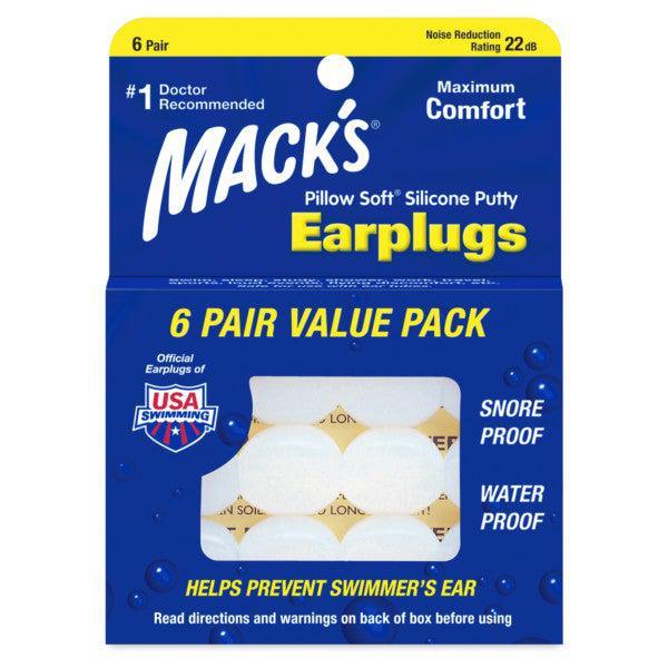 Mack's Pillow Soft Silicone Putty Earplugs - 6 Pair