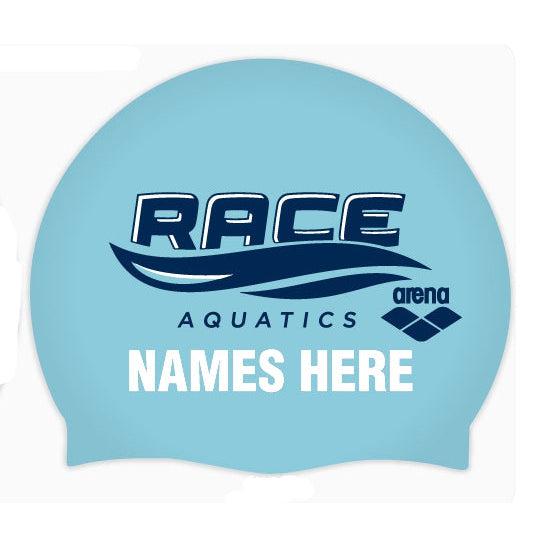 Race Aquatics Silicone Caps w/ Team Logo And Name