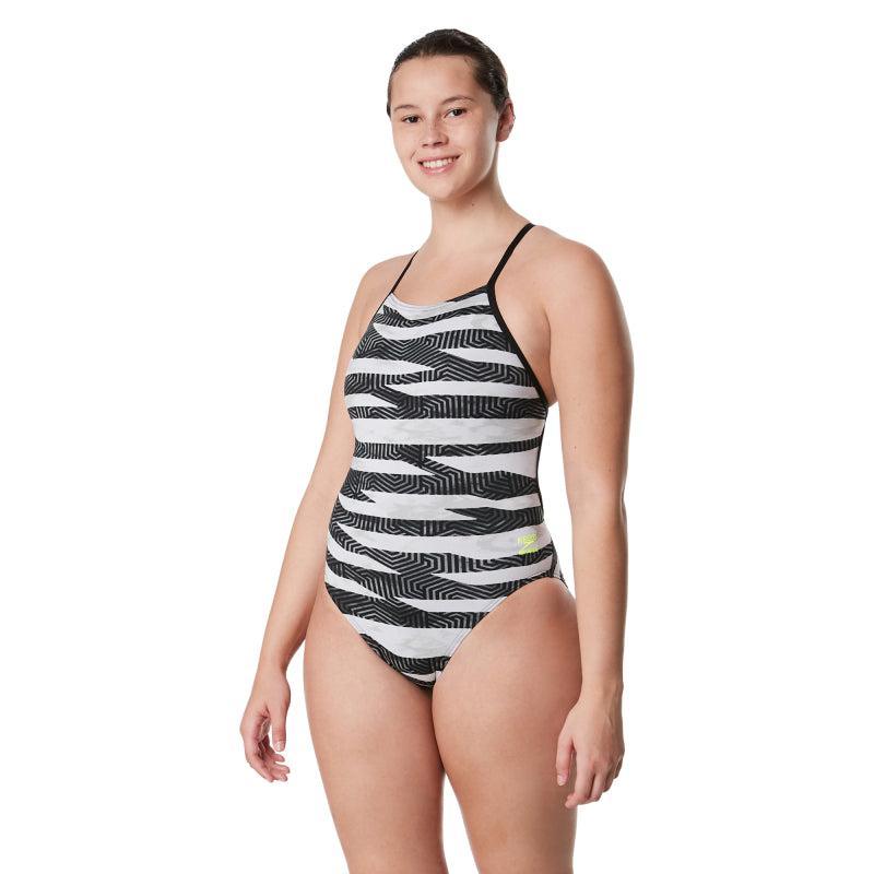 Speedo Contort Stripes Crossback One Piece