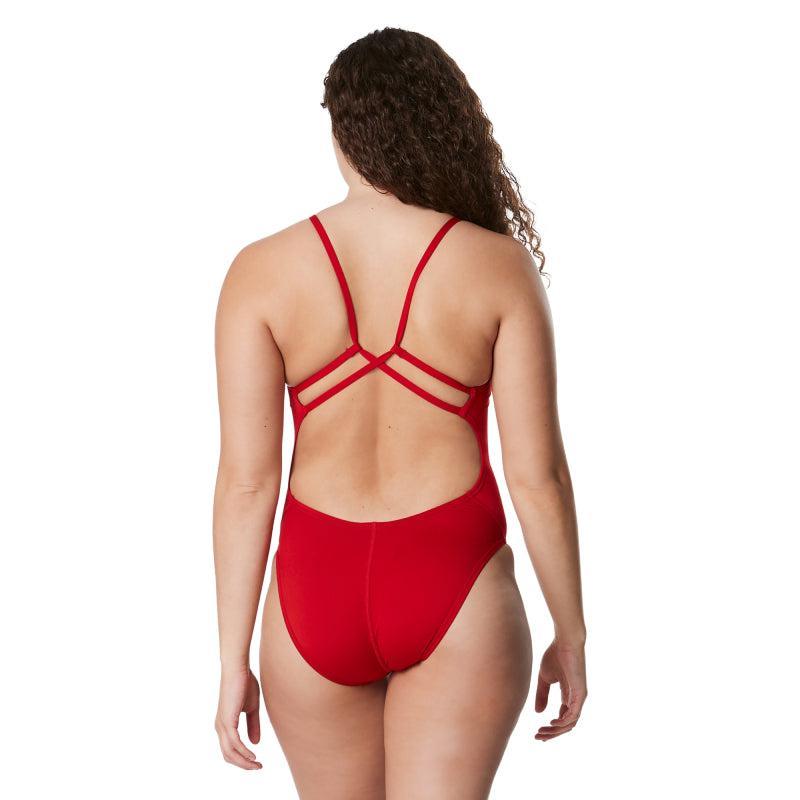 Speedo Women's Solid Strappy Fixed Back One Piece